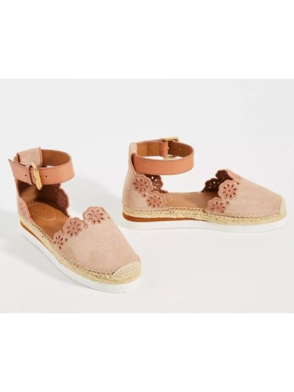 NEW See by Chloe Scalloped Espadrilles Tan Size EU 39 US 9 Women's